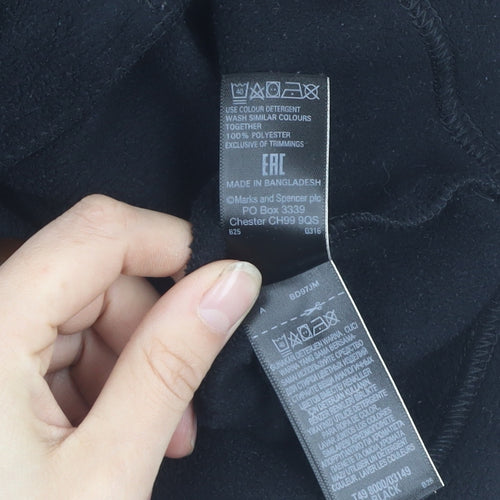 Marks and Spencer Women's Black Fleece Zip Jacket Size 14