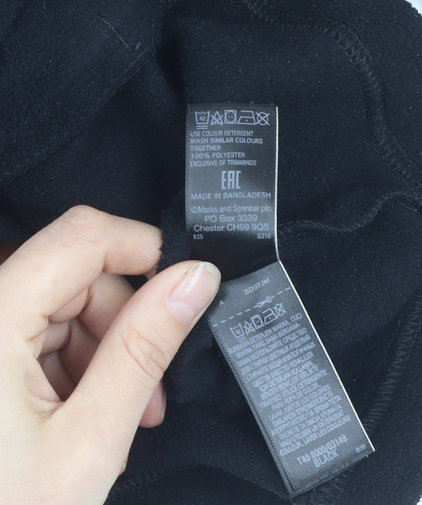 Marks and Spencer Women's Black Fleece Zip Jacket Size 14