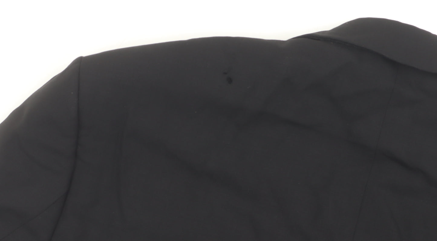 Jeff Banks Men's Black Wool Long Blazer, Chest 44L