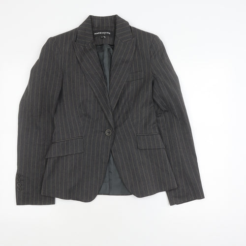Warehouse Grey Pinstripe Women's Blazer Size 8