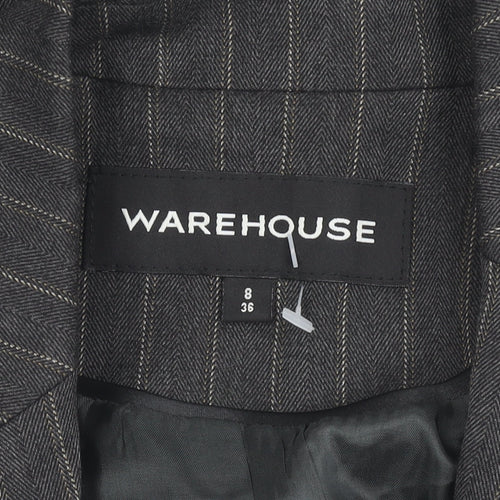 Warehouse Grey Pinstripe Women's Blazer Size 8