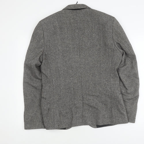 H&M Men's Grey Herringbone Blazer, Size 42R