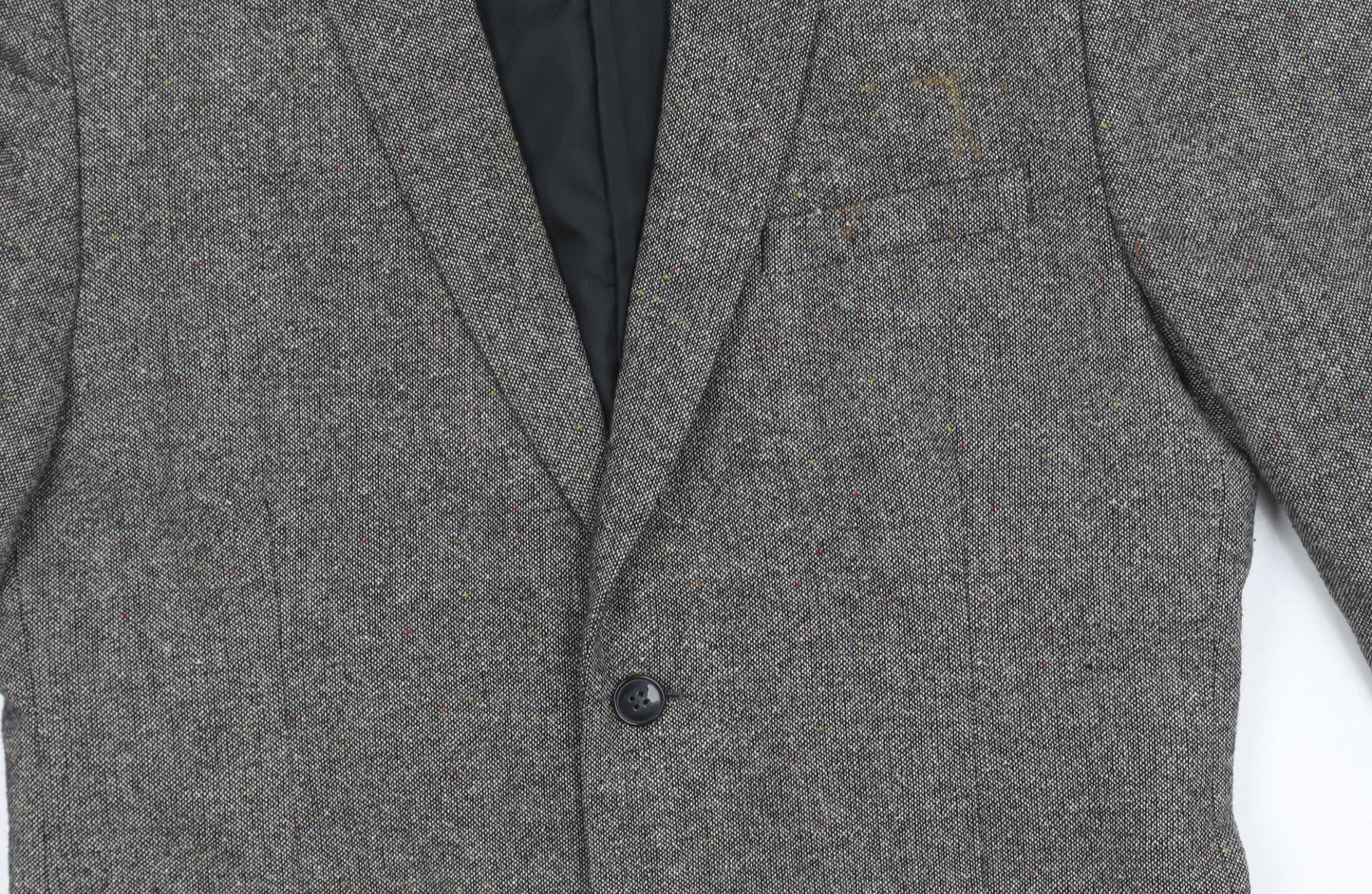 H&M Men's Grey Herringbone Blazer, Size 42R