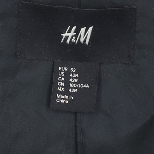 H&M Men's Grey Herringbone Blazer, Size 42R