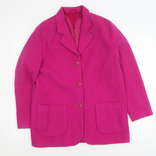 Next Women's Pink Mid-Length Wool Blazer, Size 14