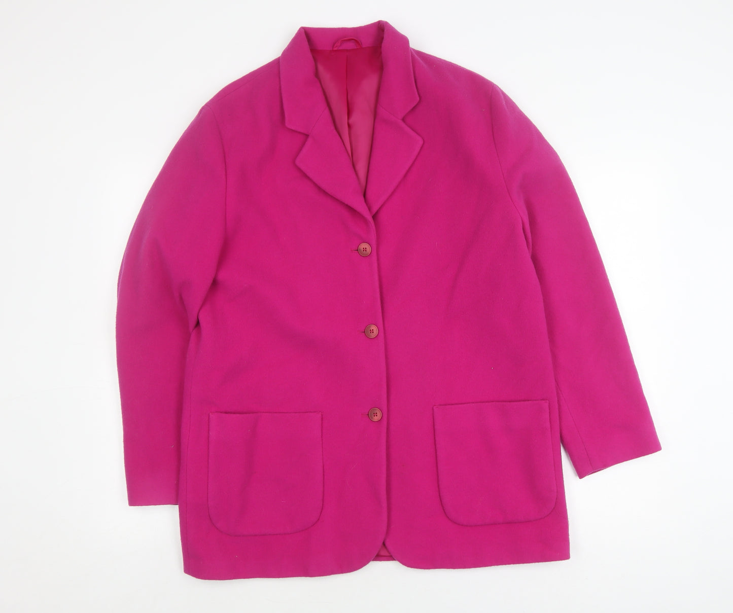 Next Women's Pink Mid-Length Wool Blazer, Size 14