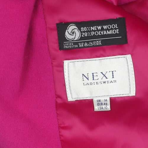 Next Women's Pink Mid-Length Wool Blazer, Size 14