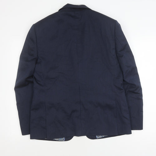 Marks and Spencer Men's Blue Striped Wool Blazer 40S