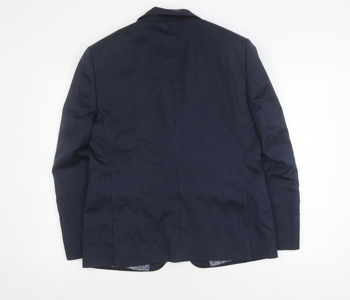 Marks and Spencer Men's Blue Striped Wool Blazer 40S