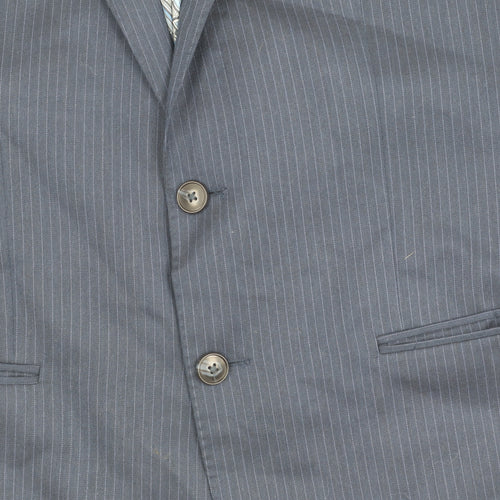 Marks and Spencer Men's Blue Striped Wool Blazer 40S