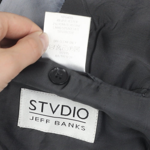 Stvdio Jeff Banks Men's Black Blazer 40R Regular Fit