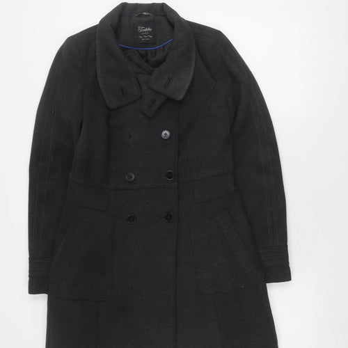 Zara Men's Grey Pea Coat Medium Double-Breasted Winter