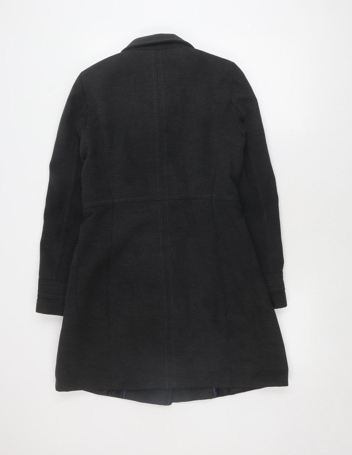Zara Men's Grey Pea Coat Medium Double-Breasted Winter