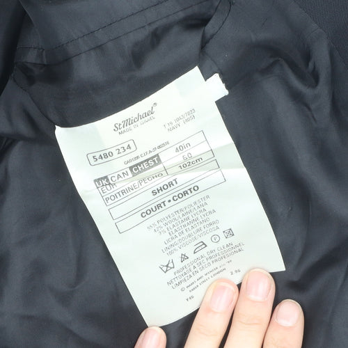 Marks and Spencer Men's Blue Blazer 40S Double-Breasted