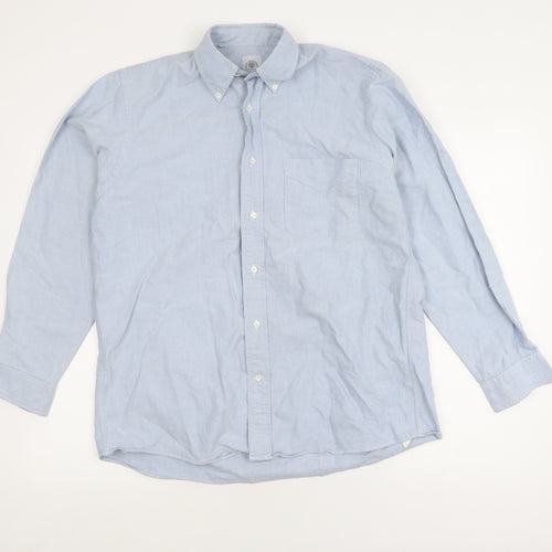 Next Men's Blue 15 Button-Up Shirt, Regular Fit, Long Sleeve