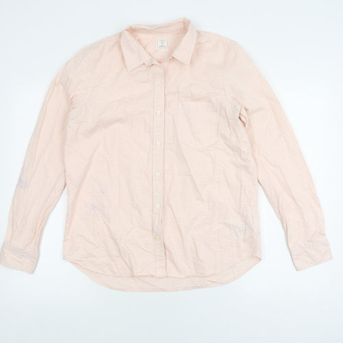 Gap Men's Peach Striped Casual Shirt M Fitted