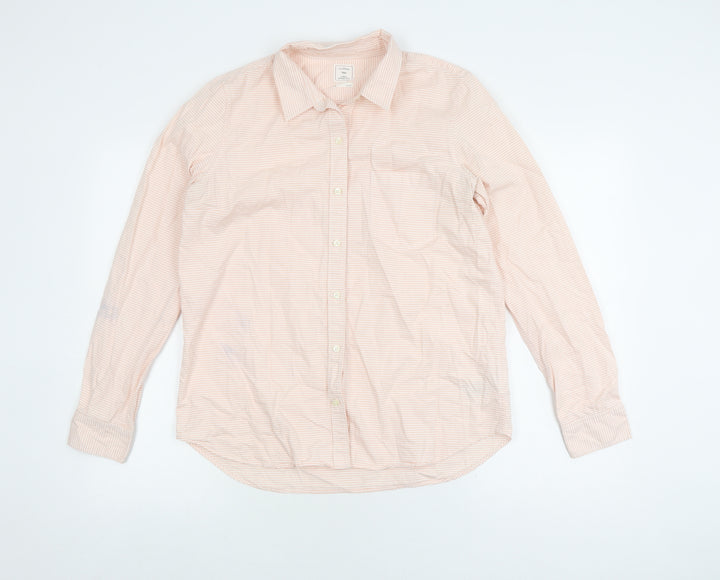 Gap Men's Peach Striped Casual Shirt M Fitted