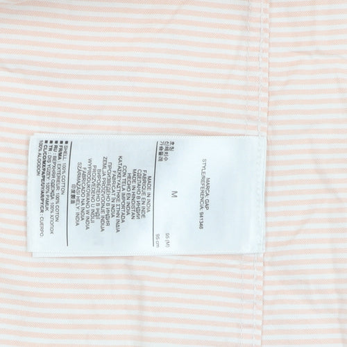 Gap Men's Peach Striped Casual Shirt M Fitted