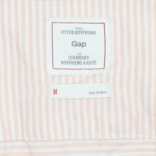 Gap Men's Peach Striped Casual Shirt M Fitted