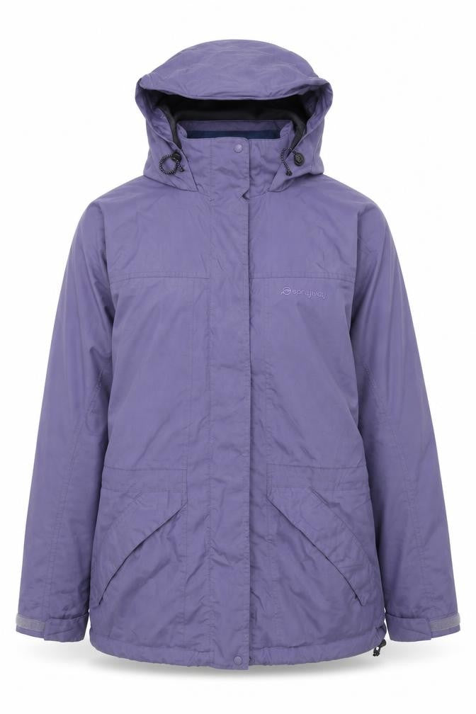 Front view of Sprayway Women's Purple Hooded Jacket, size 16