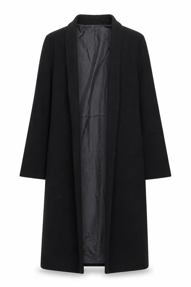 Front view of Boohoo Women's Black Coat, size 8