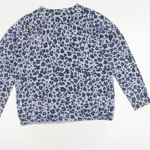 Marks and Spencer Women's Blue Animal Print Jumper Size 14