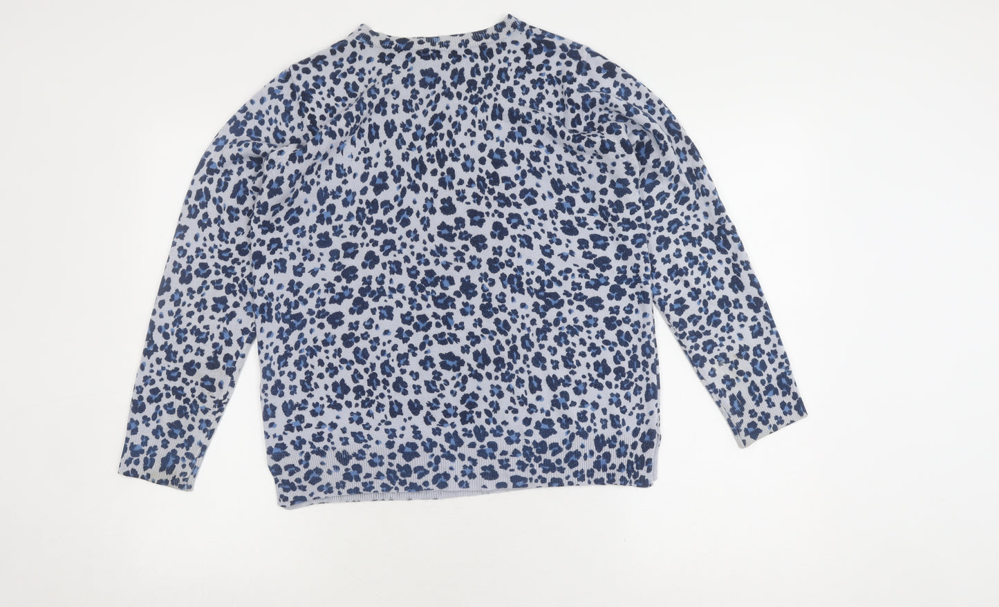 Marks and Spencer Women's Blue Animal Print Jumper Size 14