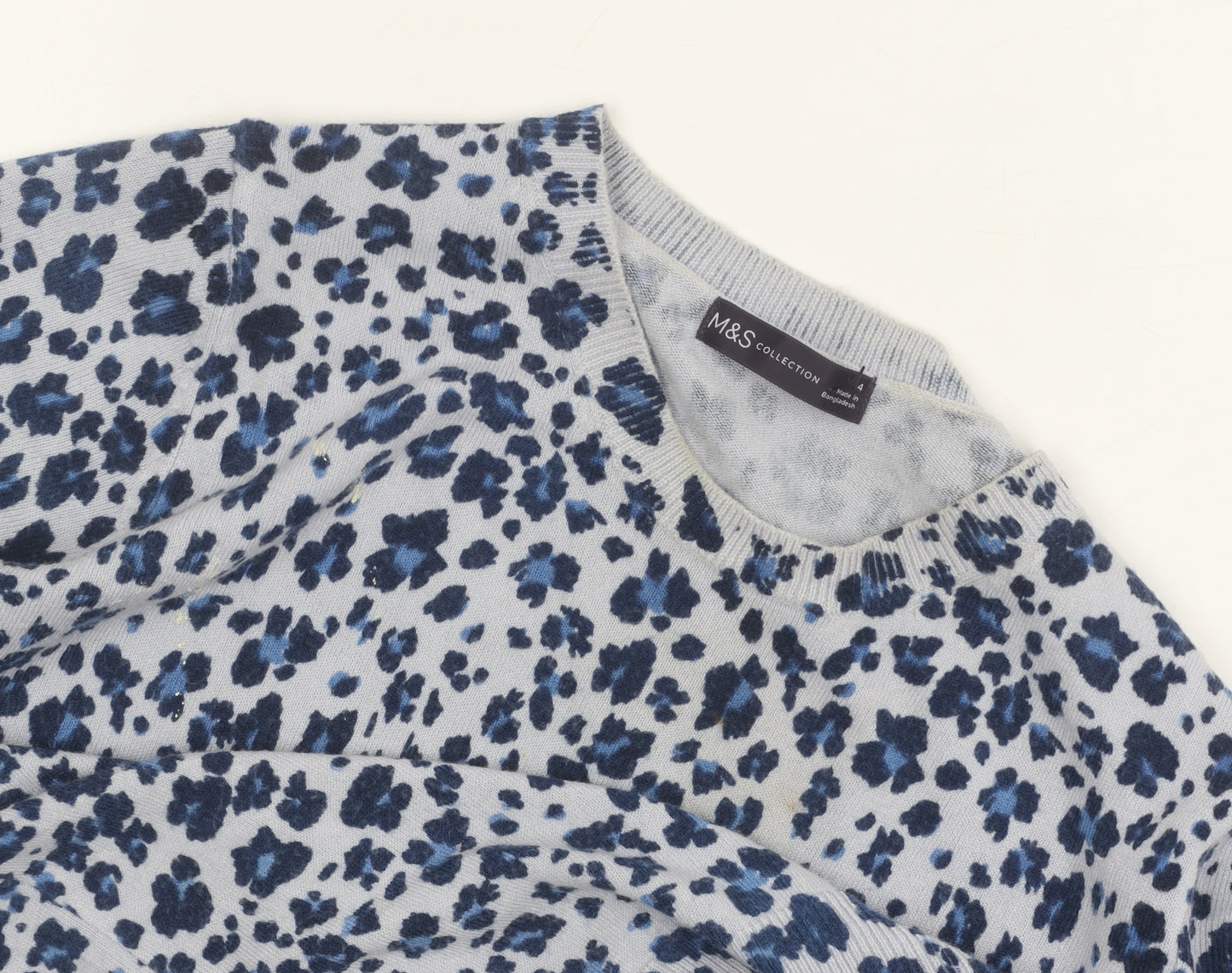 Marks and Spencer Women's Blue Animal Print Jumper Size 14