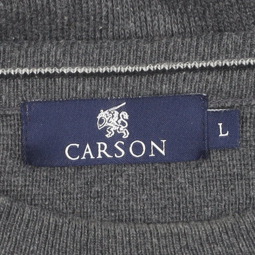Carson Men's Grey Pullover Jumper Size L Geometric