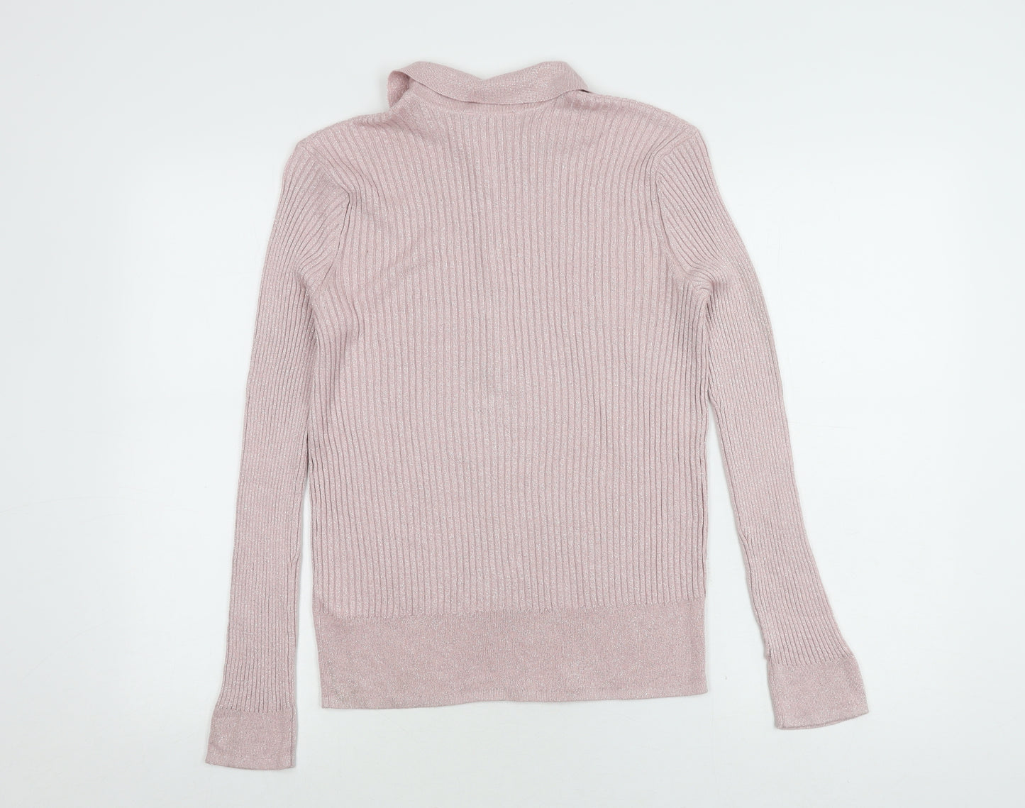 Marks and Spencer Women's Pink Knit Polo Top Size 14