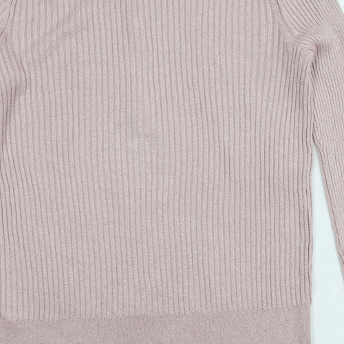 Marks and Spencer Women's Pink Knit Polo Top Size 14