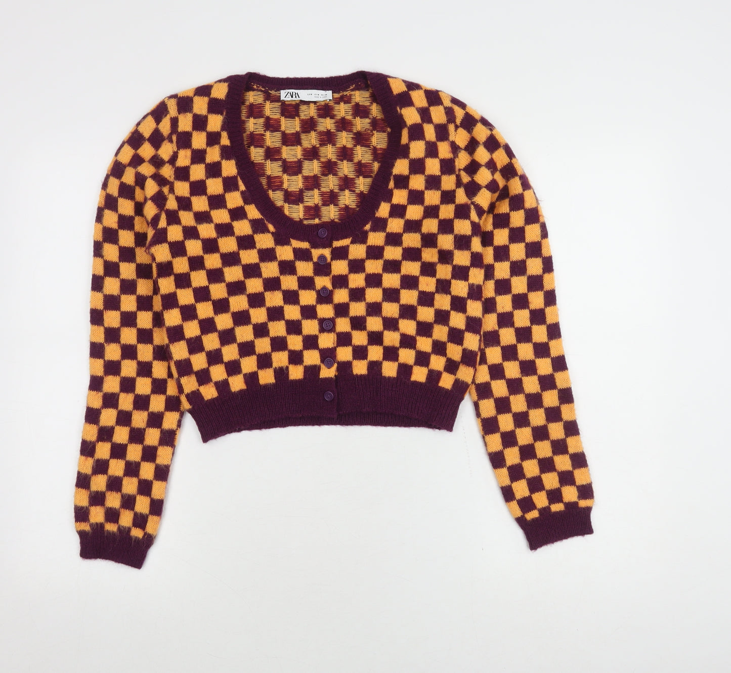 Zara Women's Multicoloured V-Neck Cardigan M