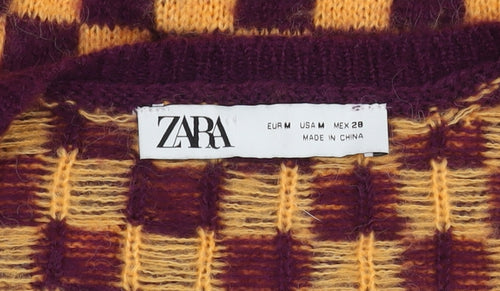 Zara Women's Multicoloured V-Neck Cardigan M