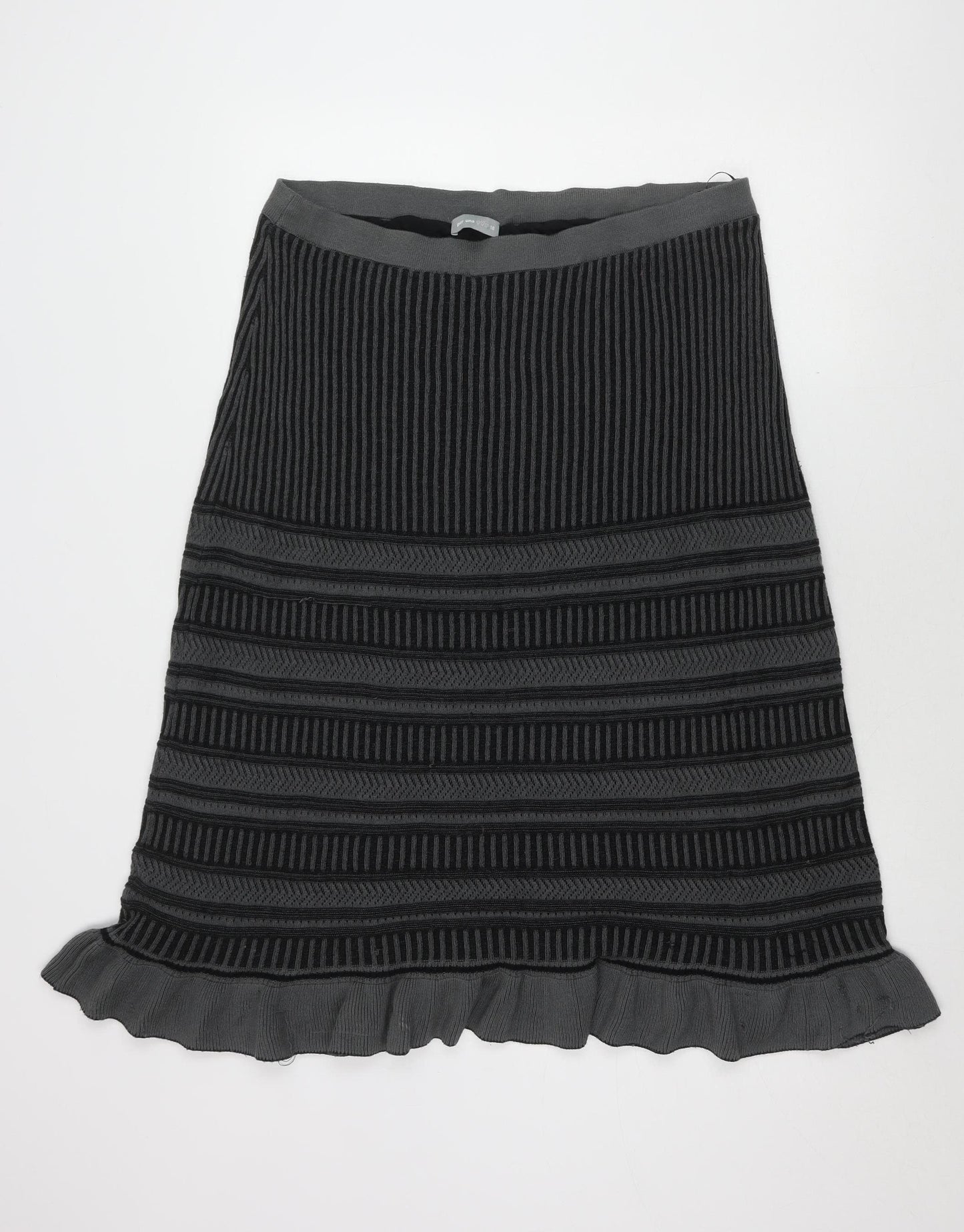 Marks and Spencer Women's Black Geometric Knit Skirt Size 18