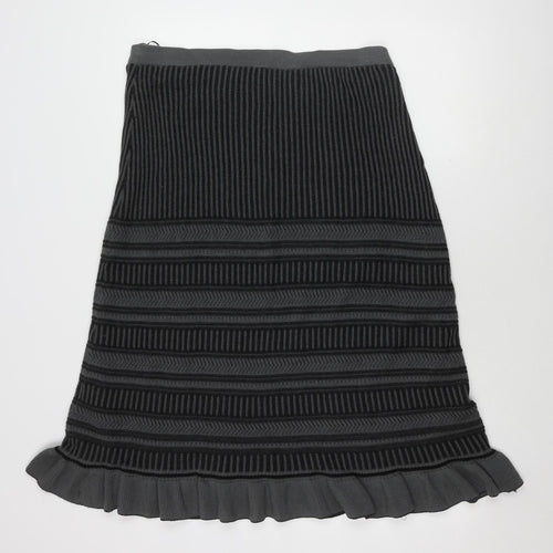 Marks and Spencer Women's Black Geometric Knit Skirt Size 18