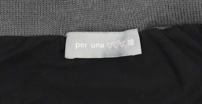 Marks and Spencer Women's Black Geometric Knit Skirt Size 18