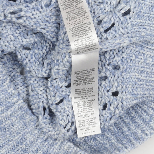 Mantaray Women's Blue Cropped Knit Blouse Size 12