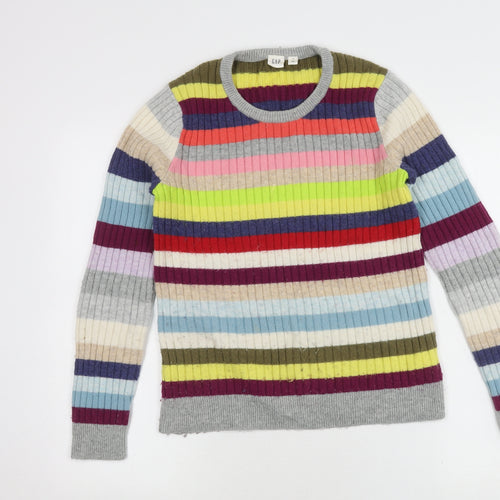 GAP Women Multicoloured Striped Wool Blend Jumper S