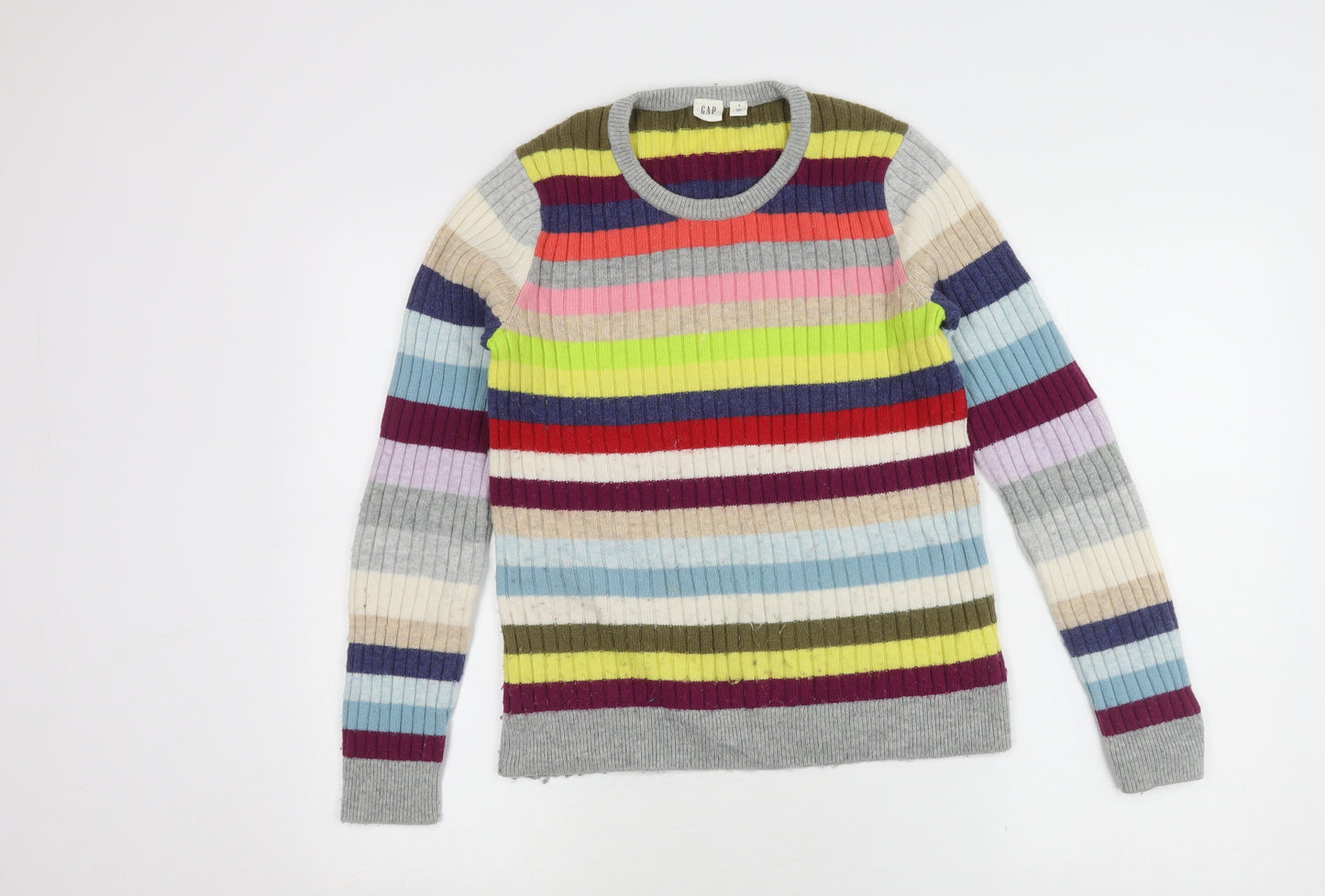 GAP Women Multicoloured Striped Wool Blend Jumper S