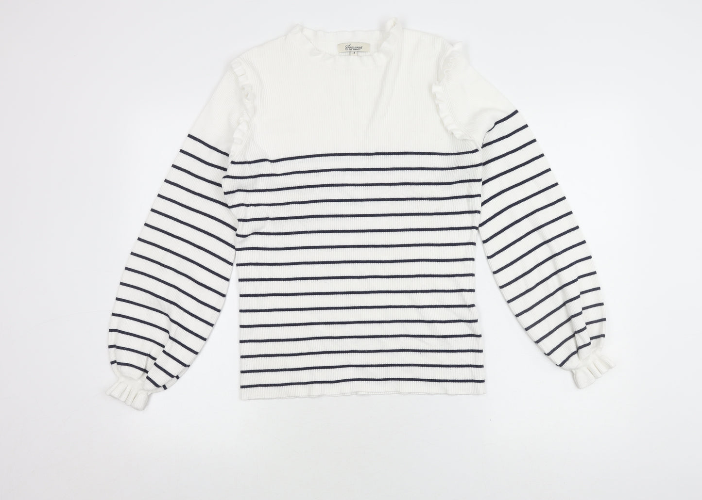Somerset Women's Striped Jumper Blue White Size 14