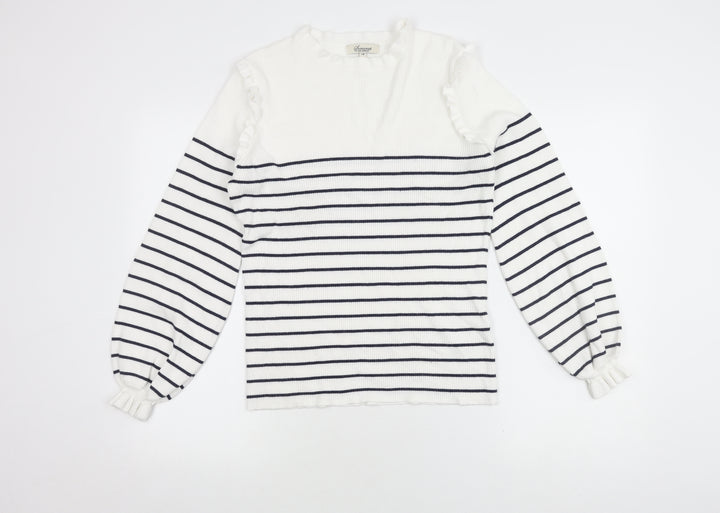 Somerset Women's Striped Jumper Blue White Size 14