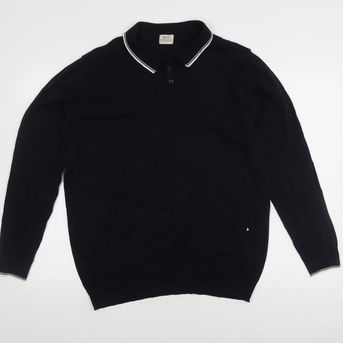 ACW85 Men's Black Long Sleeve Polo Shirt Large