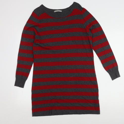 Marks and Spencer Women's Red Striped Knit Dress, Size 14