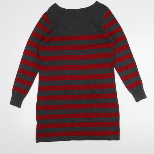 Marks and Spencer Women's Red Striped Knit Dress, Size 14