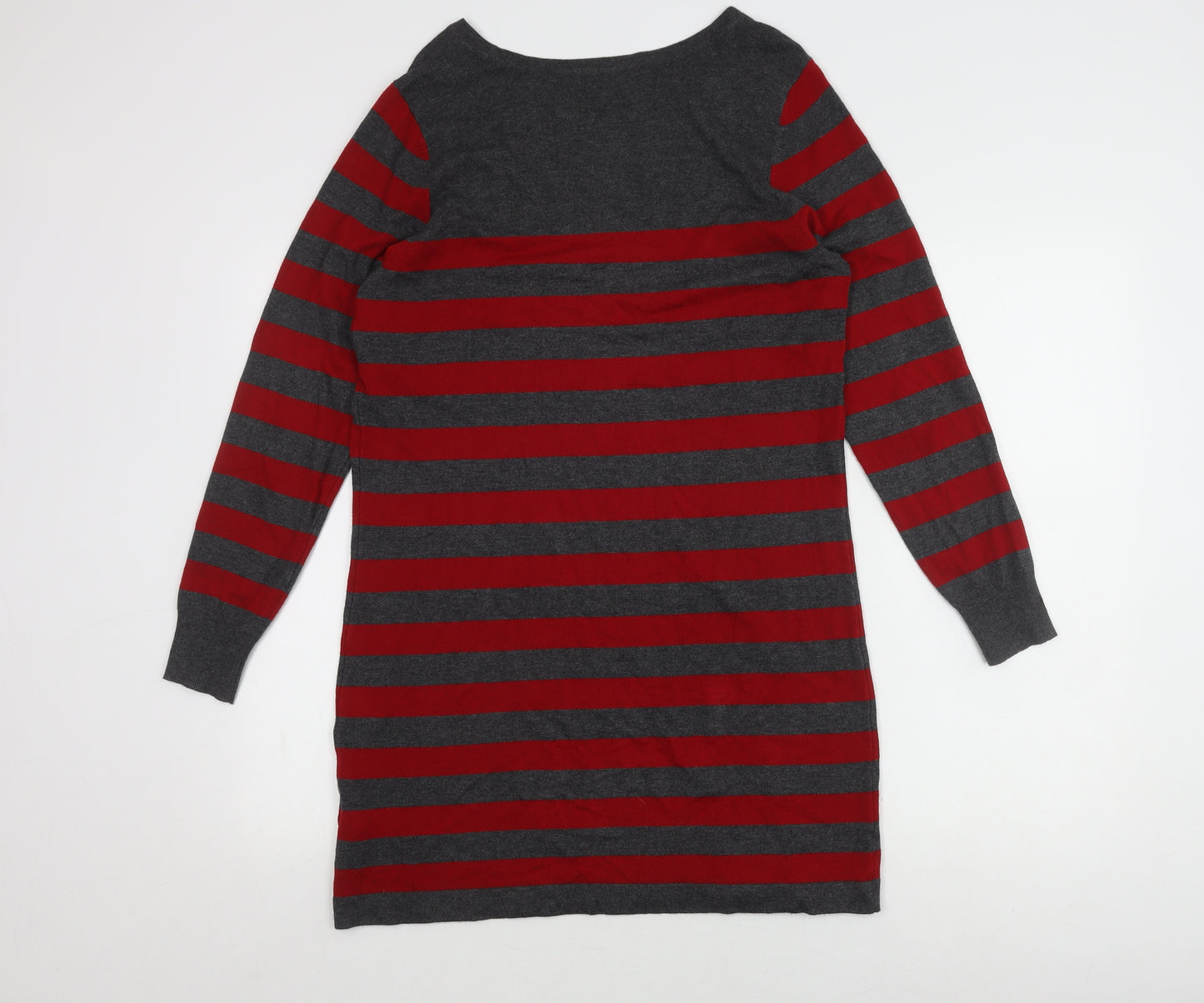 Marks and Spencer Women's Red Striped Knit Dress, Size 14