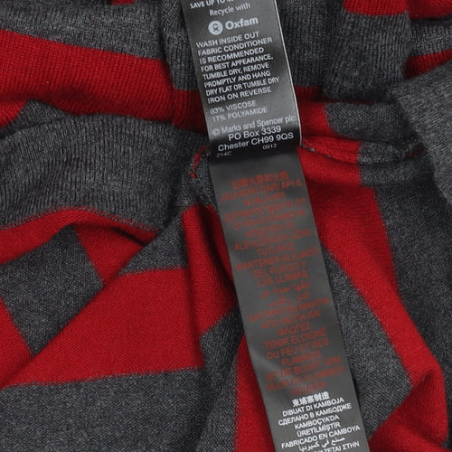 Marks and Spencer Women's Red Striped Knit Dress, Size 14