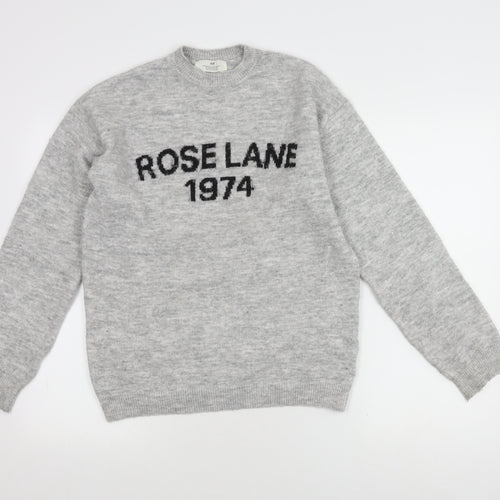 H&M Girls Grey Pullover Jumper, Size 12-13 Years