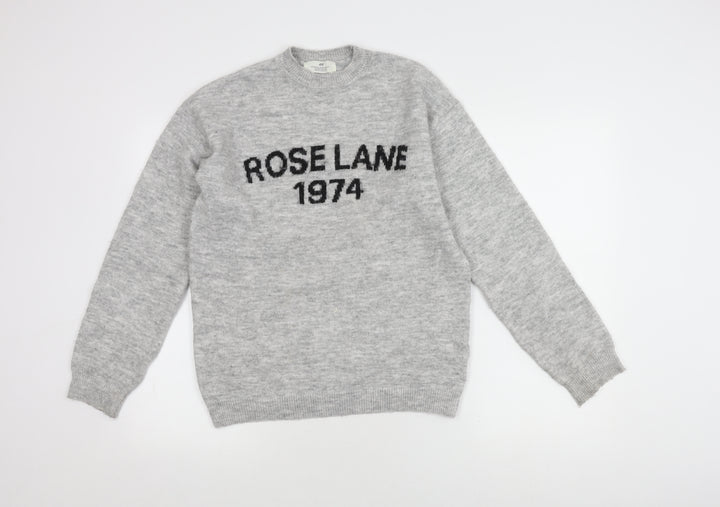 H&M Girls Grey Pullover Jumper, Size 12-13 Years