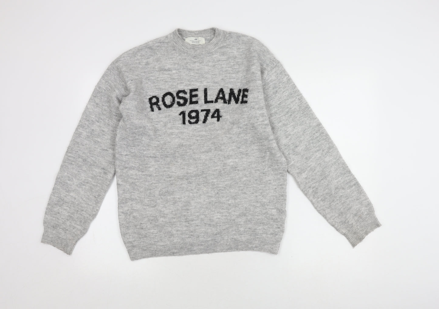 H&M Girls Grey Pullover Jumper, Size 12-13 Years