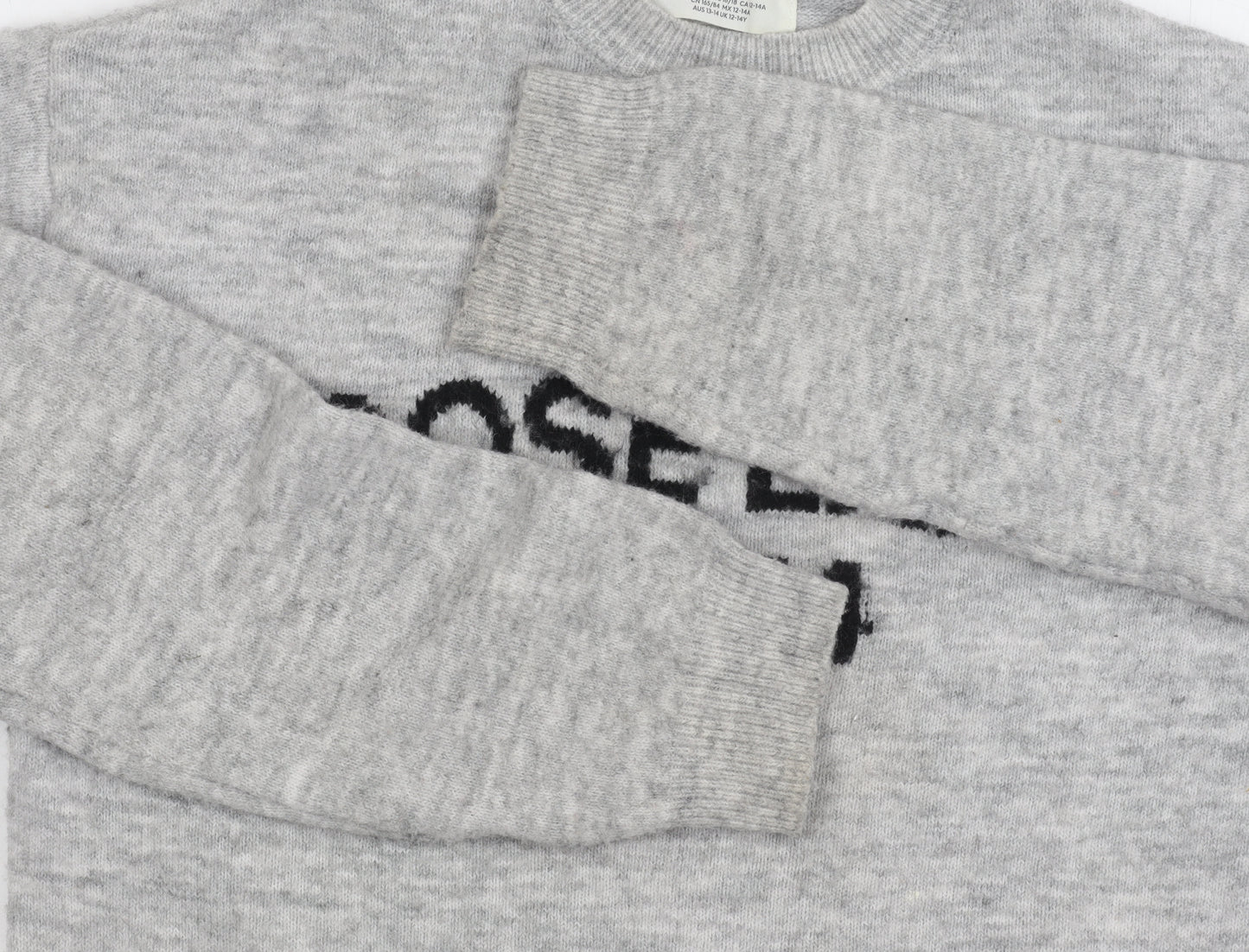 H&M Girls Grey Pullover Jumper, Size 12-13 Years